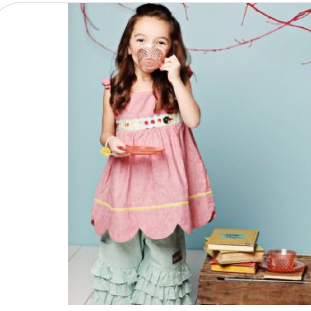 Matilda Jane Love Me Dress Girls Serendipity Scalloped Hem Size 2 Wedding Easter